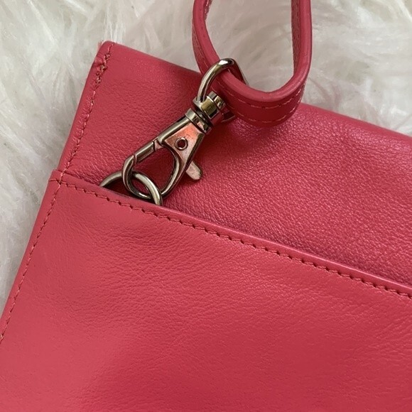 Rowallan Pink Hand Made Fine Leather Envelope Clutch Crossbody Bag Purse - Picture 8 of 14